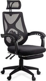 OFF 636 negru - scaun ergonomic din mesh cu suport picioare