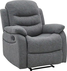 Fotoliu cu recliner NERON, gri/negru, stofa/metal, 72x80/160x101 cm