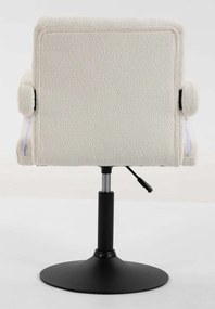 HR8404KW Scaun Crem Boucle cu Bază Aurie