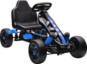 AIYAPLAY Kart cu pedale pentru copii 3-6 ani, max. 50 kg, cu suport pentru pahar și roți EVA antiderapante, albastru | Aosom Romania