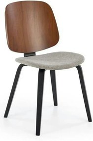 Scaun K563, nuc/gri/negru, lemn/placaj/stofa, 45x54x81 cm