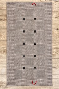 Covor sisal Floorlux 20079 Pătrat argintiu si negru - SECUNDAR-COTATI PRODUSUL