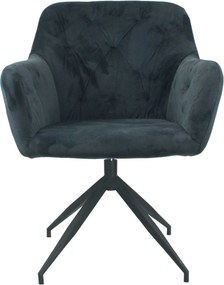 Scaun rotativ VELEZA NEW,  gri inchis/negru, stofa catifelata/metal, 6
