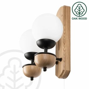 Aplică Brilagi COTTAGE 2xG9/40W/230V stejar/alb