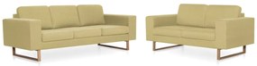 276862 vidaXL Set de canapele, 2 piese, verde, material textil