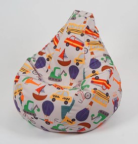 Fotoliu puf copii, Nirvana Light Pufrelax, Material Impermeabil, Let's Ride