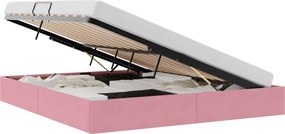 vidaXL Pat cu storage cu headboard Roz 180 x 200 cm Catifea