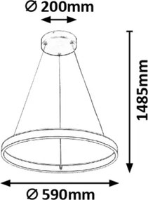 Rabalux 6299 - Candelabru LED OTHELLO 36W/230V cu telecomandă, dimabil