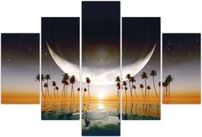 Tablou- Luna deasupra palmierilor (150x105 cm)