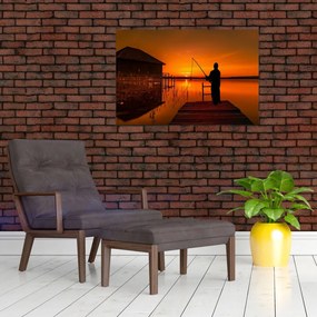 Tablou cu pescar (90x60 cm)