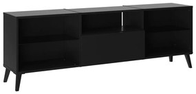 447417 FMD Dulap TV, negru, 153,5x31,7x52 cm
