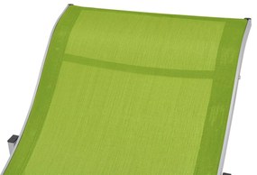 Sezlonguri pliabile, 2 buc., verde, textilena 2, Verde