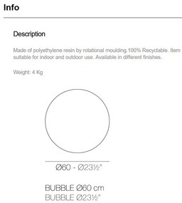 Corp de iluminat RGBW LED decorativ exterior Bubbles diametru 60cm