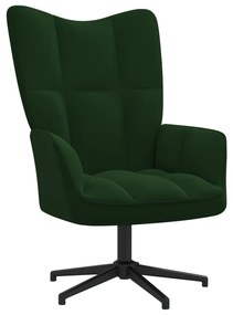 328097 vidaXL Scaun de relaxare, verde închis, catifea