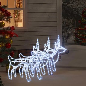 vidaXL Figurină ren de Crăciun, 3 buc., alb rece, 60x30x60 cm