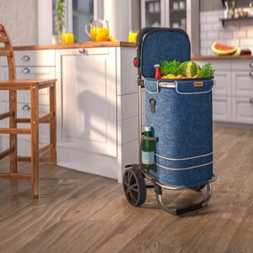 Jurhan Geantă de cumpărături pe roți EASY, 50L, albastru