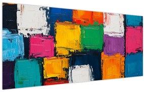 Tablou - Pictură cu pătrate colorate (120x50 cm)