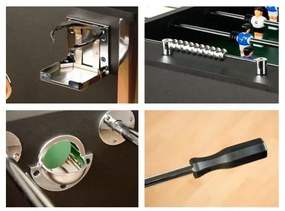 Fotbal de masă profesional Leeds, 140 x 73 x 87 cm, negru