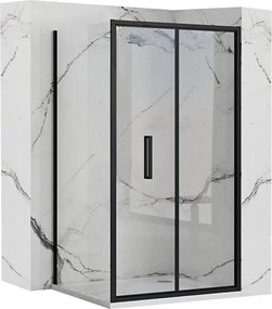 Cabina dus De colt Rapid Fold 80x90 cm negru