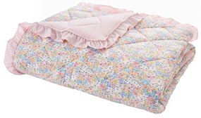 Cuvertură roz matlasată 220x230 cm Darcy Floral – Catherine Lansfield