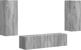 vidaXL Set comodă TV Pe perete 2 pcs Gri Sonoma Lemn compozit