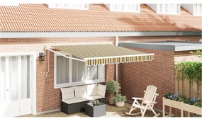 vidaXL Marchiză retractabilă automată Verde și Galben 350x250 cm