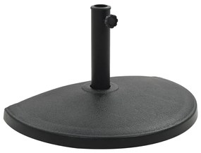 vidaXL Suport umbrelă de soare, negru, 15 kg, polirășină, semi-rotund