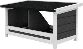 PawHut Cuibar pentru Găini cu 2 Zone, Bază Înălțată și Acoperiș din Bitum, 66x37x34 cm, Gri | Aosom Romania