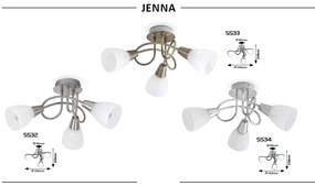 Lustra / Plafoniera cu 3 spoturi Jenna crom satin