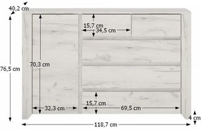 Comoda typ 41, alb craft, ANGEL