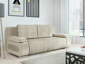 Canapea extensibilă Miami 129 Cutie de pat, Beige, 77x200x92cm, 66 kg, Picioare: Plastic
