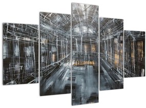 Tablou cu u interiorul clădirii vechi (150x105 cm)