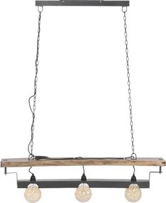 Lampă de tavan din lemn de acacia și fier, 116x16x26 cm, „Acacia"