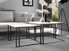 Set 2 măsuțe cafea Froyd (Negru + Marmură Alb) . 1105867