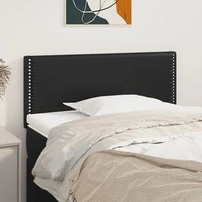 345912 vidaXL Tăblie de pat, negru, 100x5x78/88 cm, piele ecologică