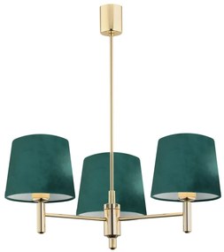 Lustra cu 3 brate design modern Ponte verde, alama
