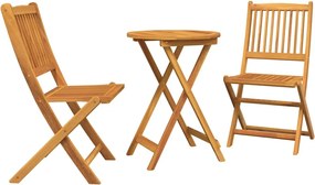 vidaXL Set Bistro de Grădină 3 pcs Maro Lemn Solid de Acacia