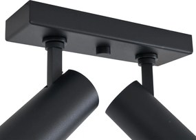 Plafonieră modernă neagră cu LED inclus, cu dimmer, cu 2 lumini - Tate