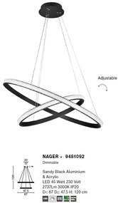 Lustra LED design modern circular ajustabil NAGER 45W NVL-9481092