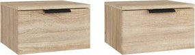 vidaXL Noptiere de perete, 2 buc., stejar sonoma, 34x30x20 cm