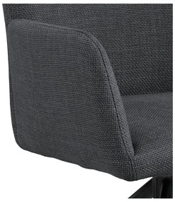 Set de scaune de sufragerie gri închis cu cotiere 2 buc. tapițat Laura – Actona