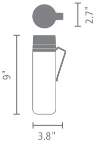 Sticla Brabantia Make&Take 1006278, 500 ml, Cu filtru, Protectie impotriva scurgerilor, Deschidere larga, Transparent/Gri inchis