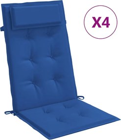vidaXL Perne scaun spătar înalt 4 buc albastru regal, țesătură Oxford
