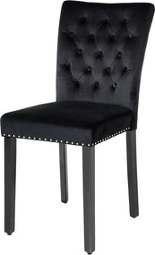 Set 2 scaune Stil Baroc, Catifea, Negru, CASTLE