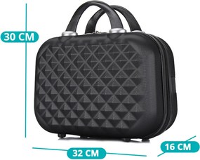 Set valiza de calatorie cu geanta cosmetica-negru