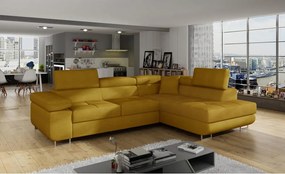 Colțar galben extensibil/cu spațiu de depozitare (cu colț pe partea dreaptă/în formă de ”L”) Anton – ELTAP