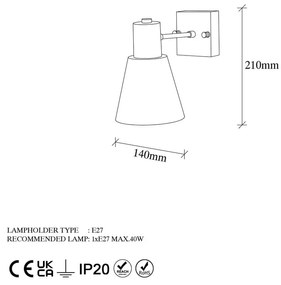 Aplică de perete aurie ø 14 cm Funnel – Opviq lights