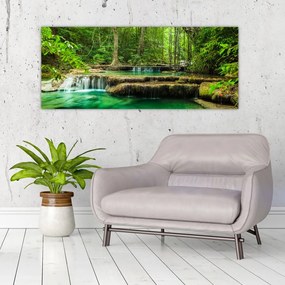 Tablou - Cascada Erawan din Kanchanaburi, Thailanda (120x50 cm)
