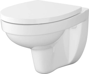Set vas WC suspendat Cersanit Cersania SimpleOn cu capac softclose alb lucios