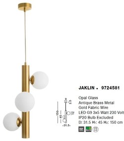 Lustra / Pendul design modern Jaklin 3L alama antique NVL-9724581
